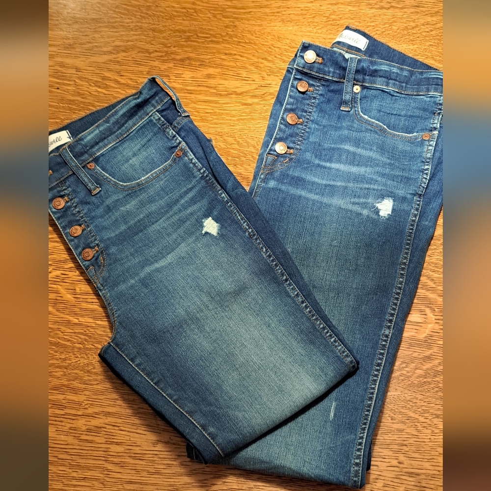 MADEWELL high-waist skinny jeans with exposed button-fly$25 FIRM